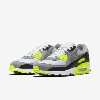 Nike Air Max 90 - Férfi Utcai Cipő - Fehér/Világos Szürke/Fekete/Szürke